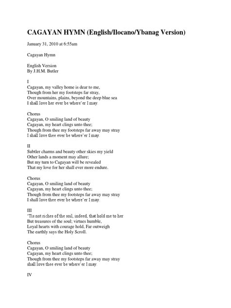 cagayan hymn lyrics english